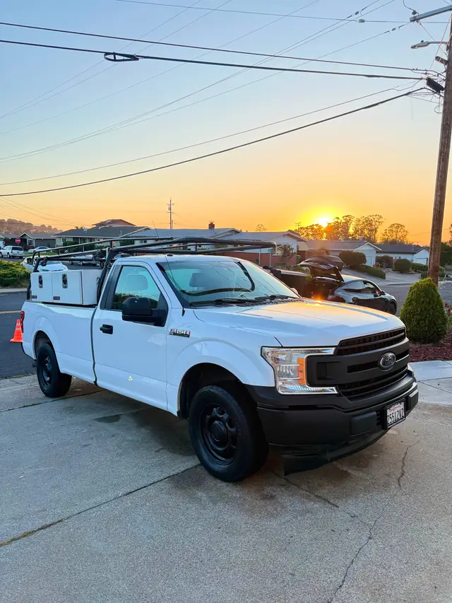 White work truck after an exterior detailing service