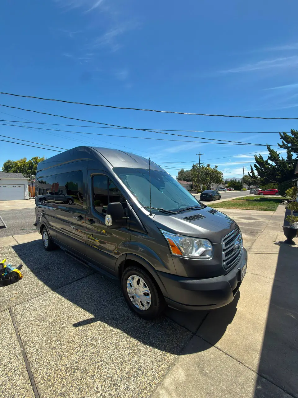 Black passenger van after a mobile detailing appointment
